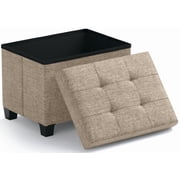 Ornavo Home Storage Ottoman Small Rectangle Ottoman with Legs, Foot Rest Stool Seat, Load up to 600 LB, for Living Room, Bedroom, Home Office, Dorm - 12 x 16 x 