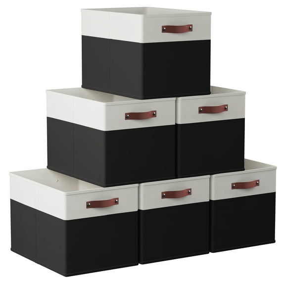 Ornavo Storage Bins Set of 6 13 x 15 x 13 Multi-Color Storage Chest Pack