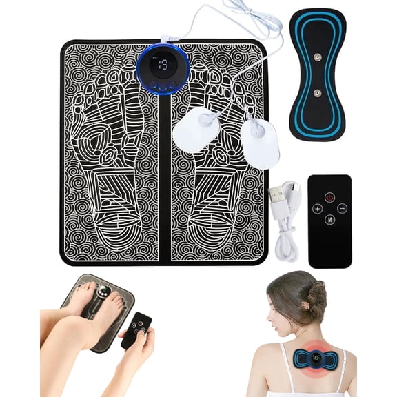 Ornexis Foot Massager with 8 Modes and 19 Intensity Levels, USB Rechargeable, Remote Control, Auto Power-Off and Safety Features