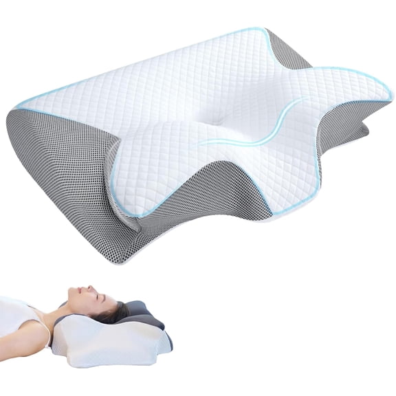 Ornexis Migraine Pillow, Ornexis Cervical Migraine Neck Pillow, Ergonomic Contour Support Pillow with Adaptive Foam for Stays Supportive, During The Night