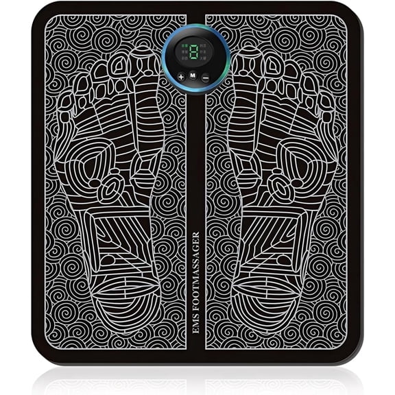 Ornexis Plate Foot Massager for Muscle Relaxation, 8 Modes & 19 Levels of Massage Intensity, LCD Display Screen, USB Rechargeable