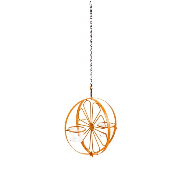 Ornithology Garden Oriole Feeder Outdoor Jelly Orange Metal Hanging Design for Backyard Birds