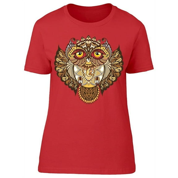 Ornmental Owl T-Shirt Women -Image by Shutterstock, Female Medium