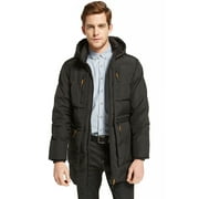 Orolay Men's Puffy Down Jacket Warm Winter Down Jacket with Multi Pockets Mid Length Down Coat Black M