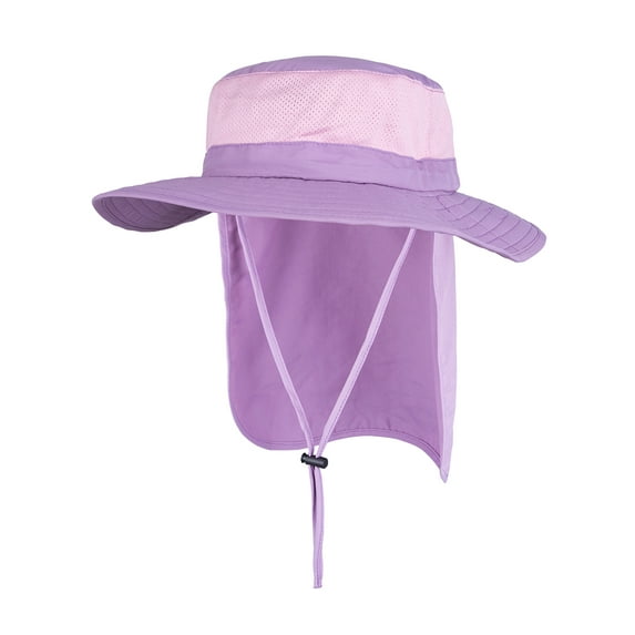 Orolay Unisex Outdoor Hats Wide Brim Sun Hat with Neck Flap Cover UPF 50+,Purple