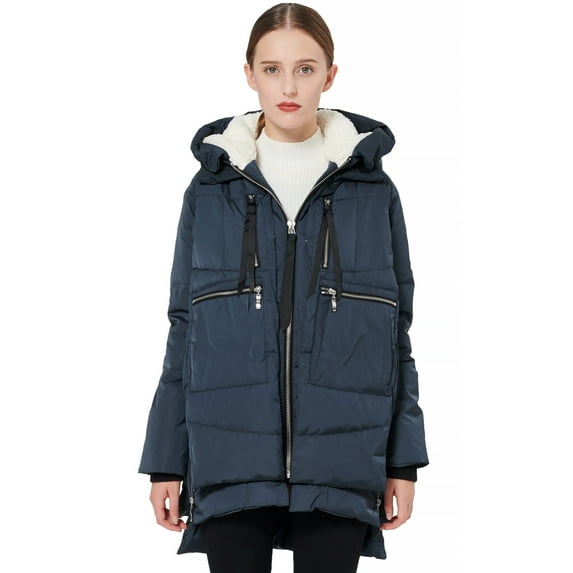 Orolay Women Winter Coat Warm Thickened Mid Length Puffer Down Jacket, Female