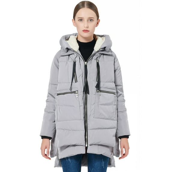 Orolay Women Winter Coat Warm Thickened Puffer Down Mid Length Jacket, Female