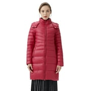 Orolay Women's Glossy Easy to Carry Long Light Down Jacket
