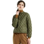 Orolay Women's Light Cropped Puffer Jacket Packable Stand Collar Down Jacket