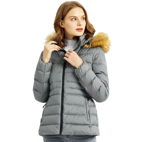 Orolay Women's Light Down Jacket Slim Winter Coat Windproof Hooded Puffer Jacket