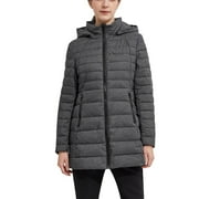 Orolay Women's Lightweight Down Jacket Water-Resistant Hooded Puffer Coat Grey S