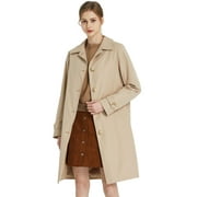 Orolay Women's Long Double Breasted Trench Coat with Belt Mid Length Overcoat