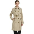 thumbnail image 1 of Orolay Women's Long Double Breasted Trench Coat with Belt Midi Length Overcoat Warm Sand, 1 of 6