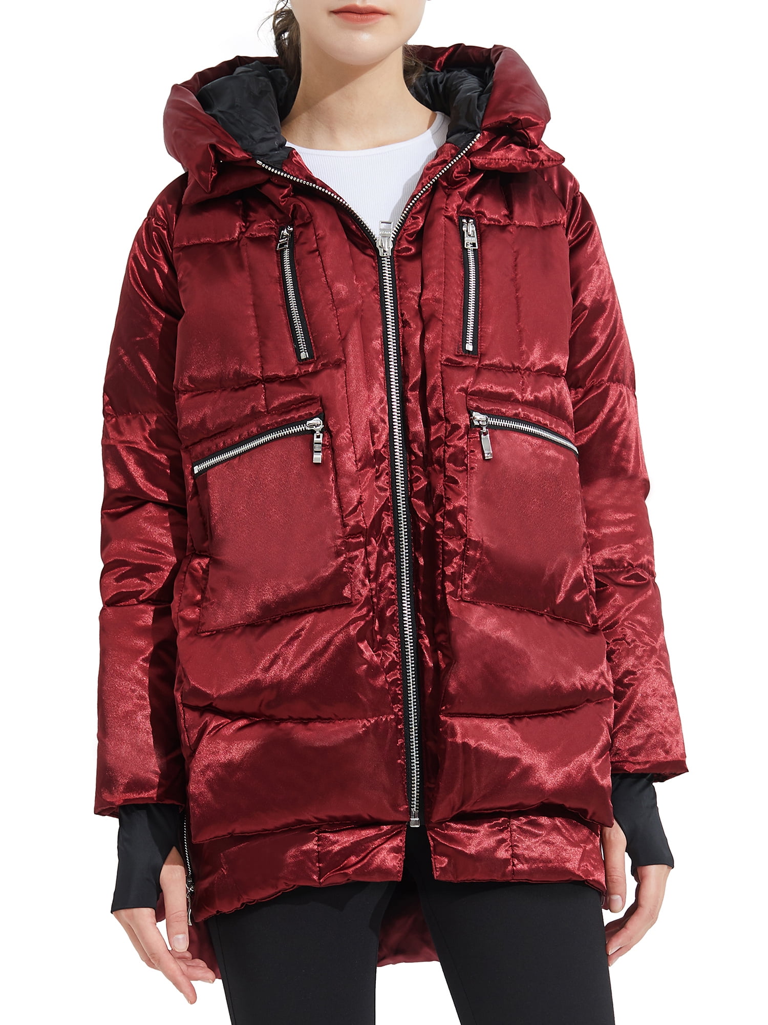 Orolay Women's Metallic Color Down Jacket Puffer Down Coat With Hood ...