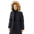 thumbnail image 1 of Orolay Women's Mid Length Thickened Down Jacket Puffer Hooded Down Coat with Faux Fur Black M, 1 of 6