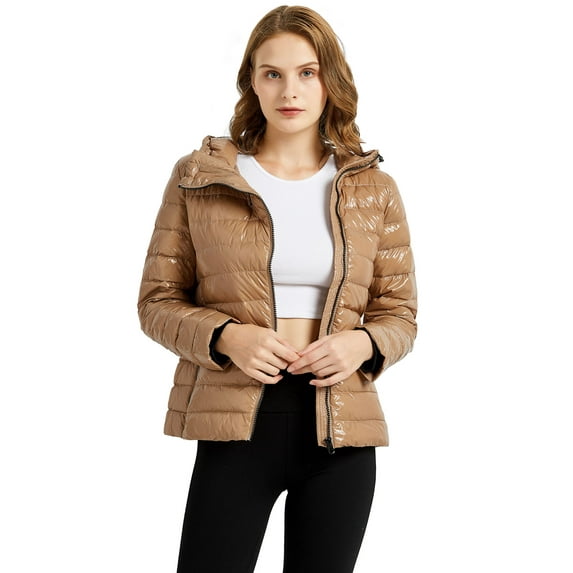 Orolay Women's Short Down Jacket Inclined Zipper Sporty Winter Coat