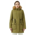 thumbnail image 1 of Orolay Women's Thicken Fleece Lined Parka Winter Coat Hooded Jacket with Removable Fur Collar, 1 of 5