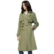 Orolay Women's Trench Coat with Belt Lightweight Double-Breasted Long Length Jacket