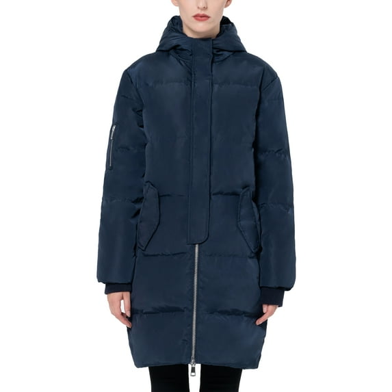 Orolay Women's Winter Down Coat Down Puffer Coat Water Resistant Winter Coat Navy S
