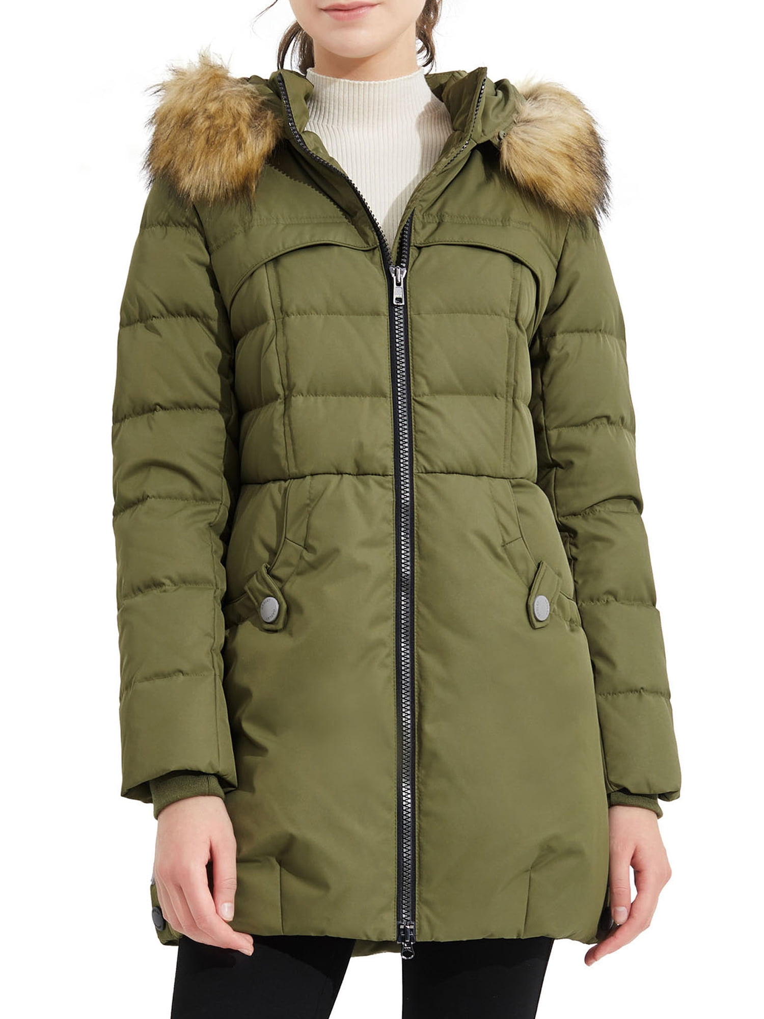 Orolay Womens Quilted Down Jacket Warm Winter Down Parka with Hood