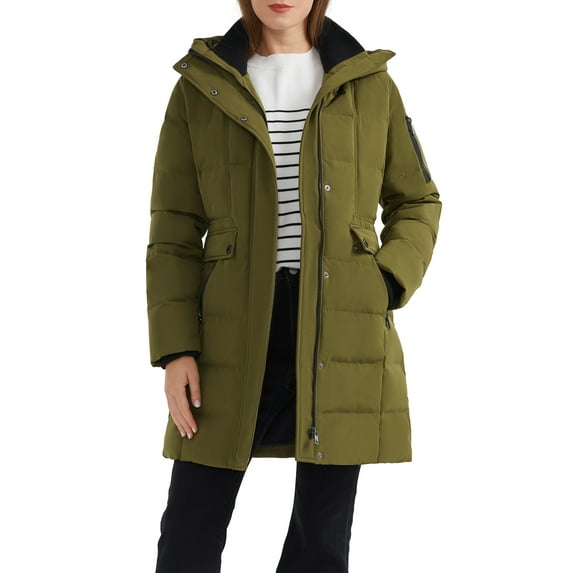 Orolay Womens Quilted Jacket Hooded Coats Winter Down Jacket Thickened Coat Armygreen XL