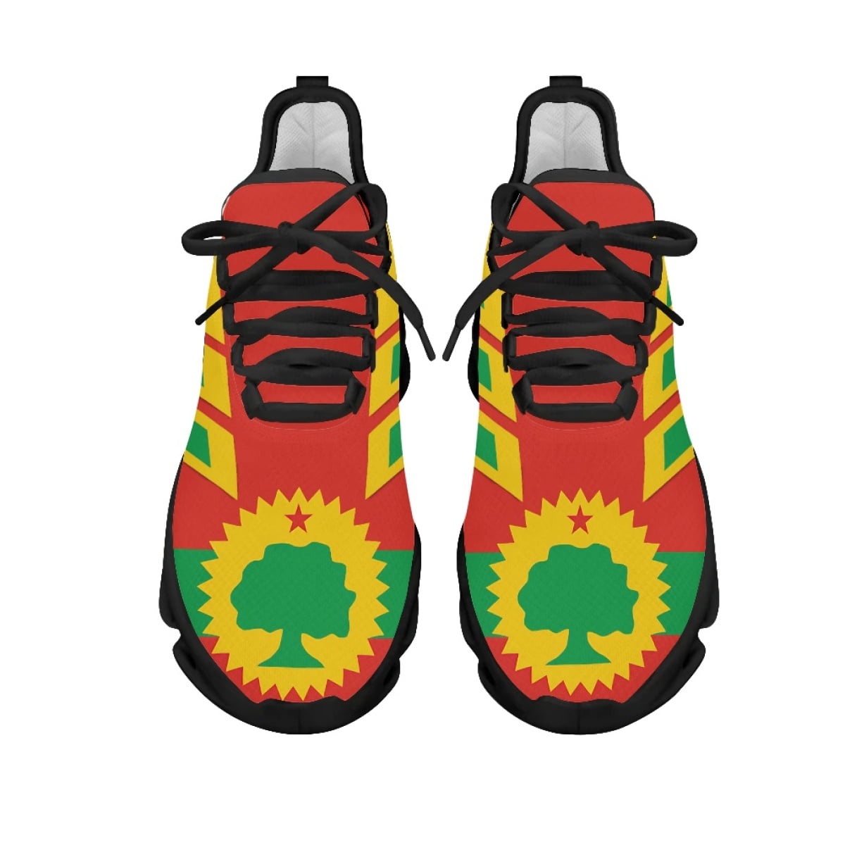 Oromo Red Green Yellow Flag Print Sneakers Outdoor Travel Comfortable