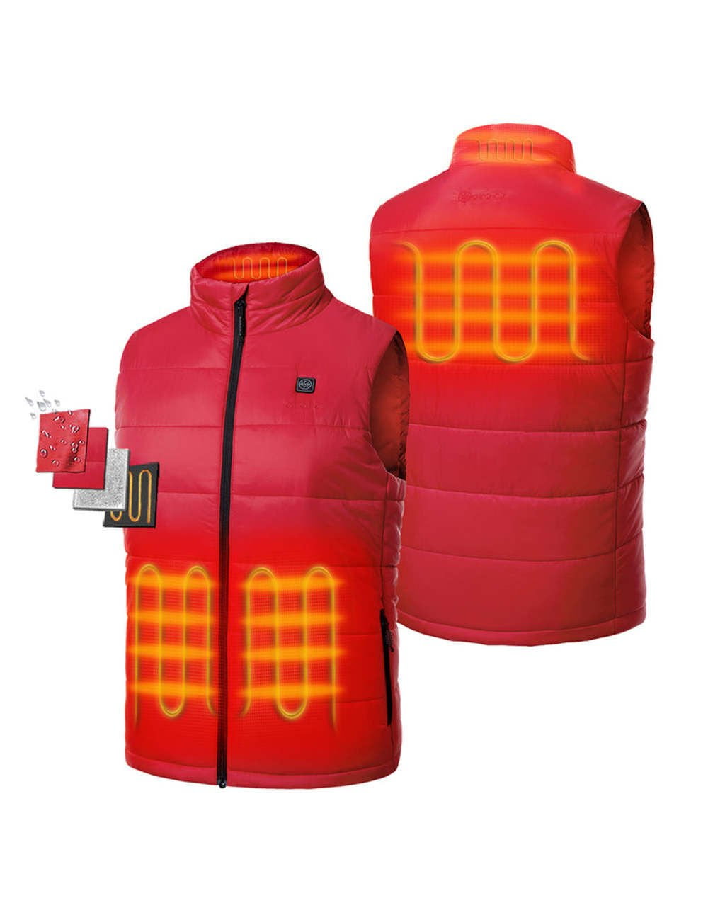 ORORO Mens Red Classic Heated Vest Kit Xl