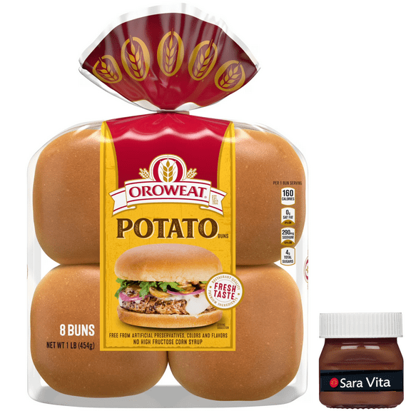 Oroweat Country Potato Sandwich Buns, Burger Size, 8 Buns, 16 oz