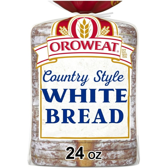 Oroweat Country Style Plain Bread, 24 oz, White Bread, Bag