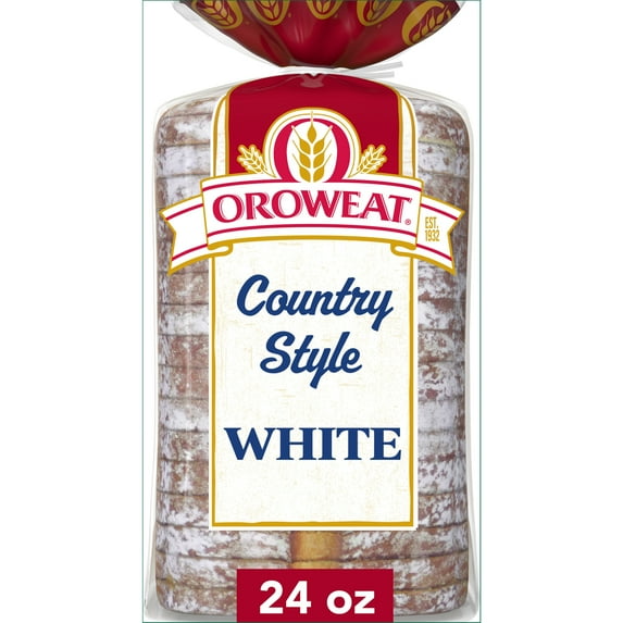 Oroweat Country Style Plain Bread, 24 oz, White Bread, Bag