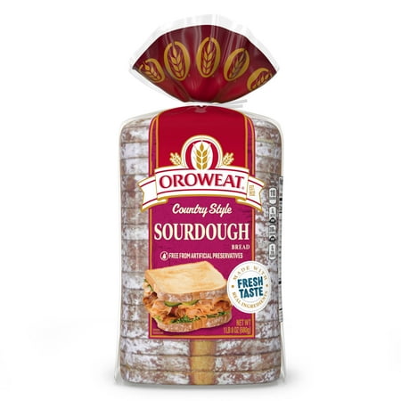 Oroweat Country Style Sourdough Bread, 24 oz, Sourdough Bread, Bag