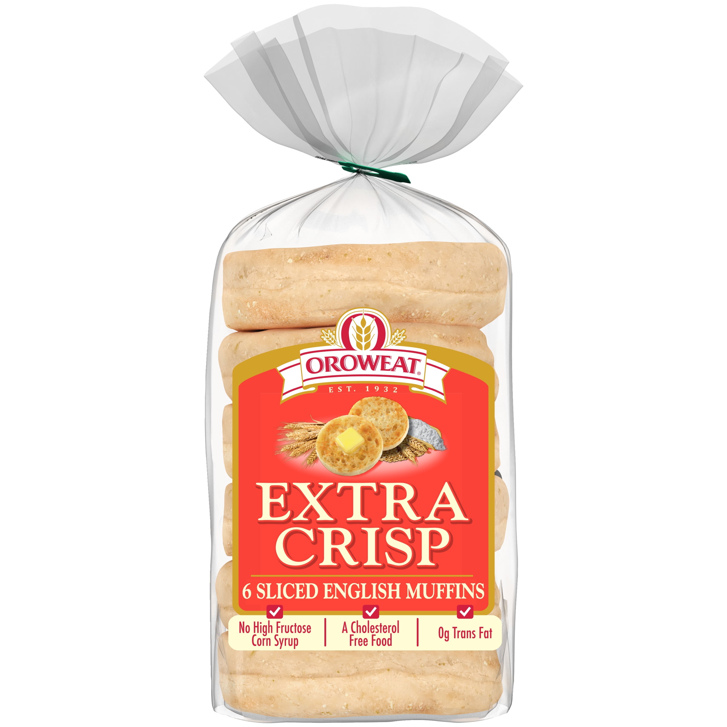 Oroweat Extra Crisp English Muffins, 6 Count, 12.5 oz Bag