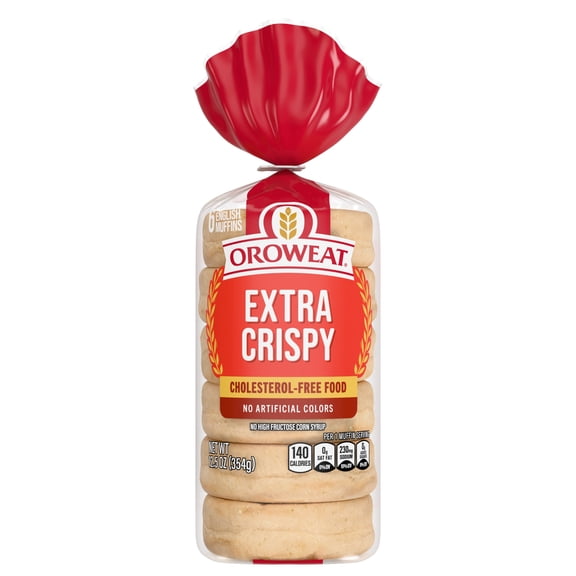 Oroweat Extra Crispy English Muffins, 6 count, 12.5 oz