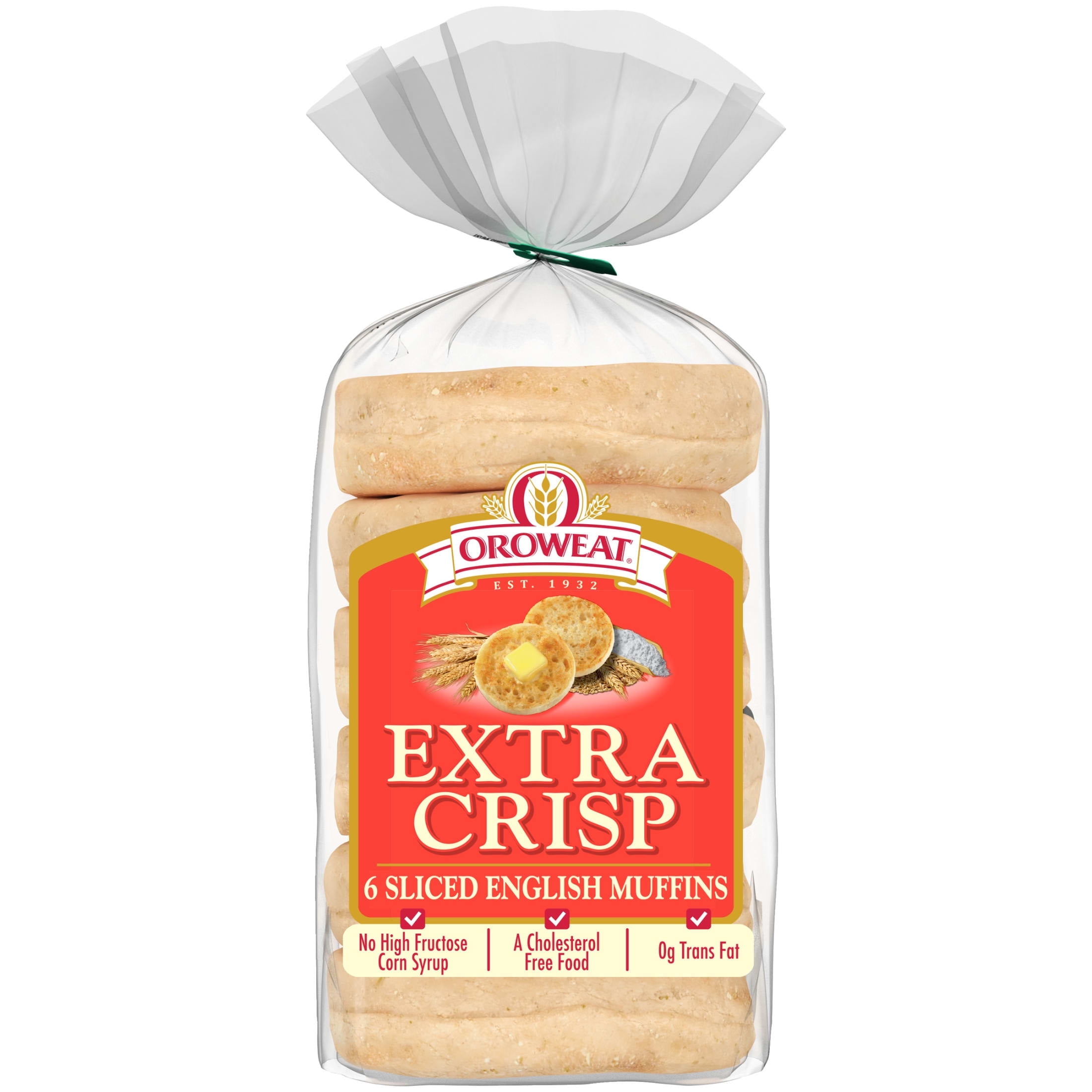 Oroweat Extra Crisp English Muffins, 6 count, Soft Plain English