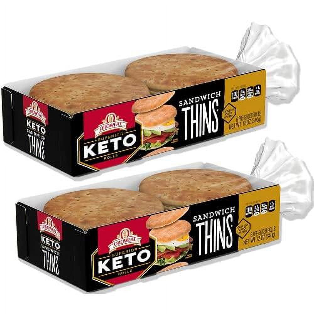 Oroweat Keto Sandwhich Thins 24 Oz (2 X 12Oz) With Keto Lifestyle