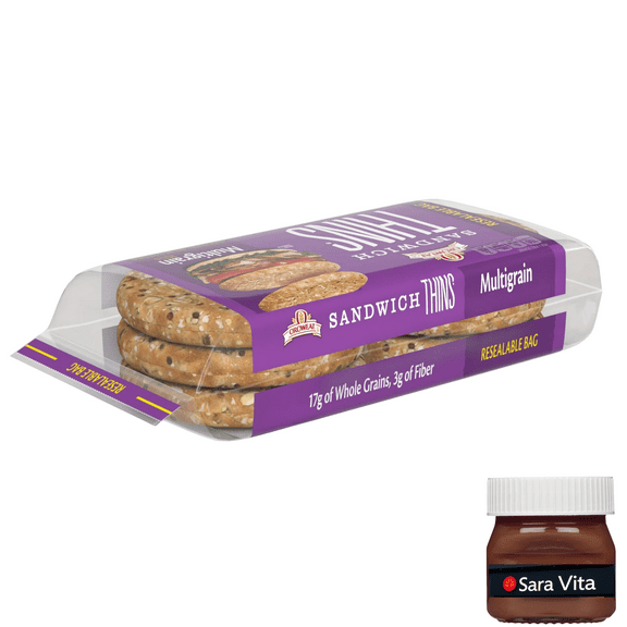 Oroweat Multigrain Sandwich Thins, 6 count, Pre-sliced Sandwich Thins, 12 oz Tray