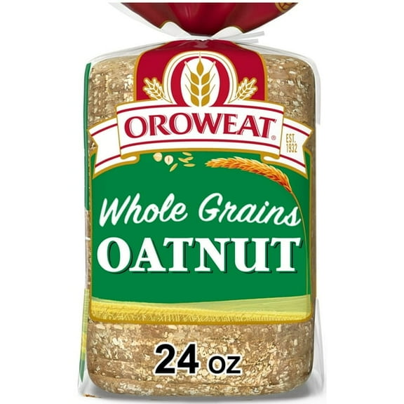 Oroweat Oatnut Bread, 24 oz, Multigrain Bread, Bag (Pack of 3)