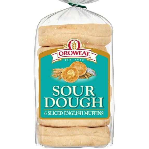 Oroweat Sourdough English Muffins, 6 count, English Muffins, 13 oz Bag