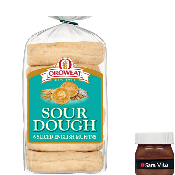 Oroweat Sourdough English Muffins, 6 count, English Muffins, 13 oz Bag