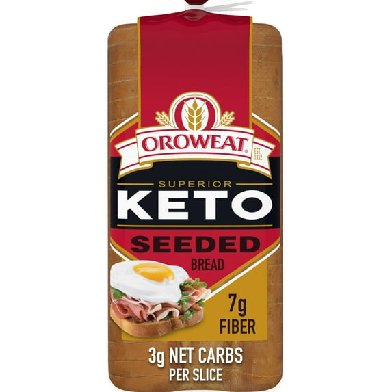 Oroweat Superior Keto Bread, 20 oz, Seeded White Bread, Bag