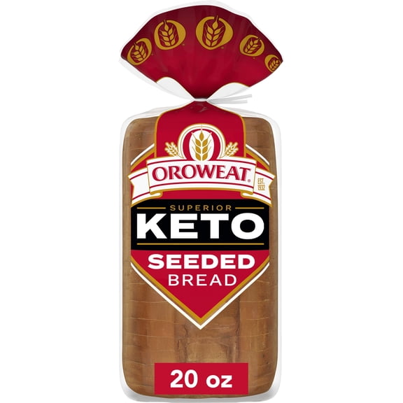 Oroweat Superior Keto Bread, 20 oz, Seeded White Bread, Bag