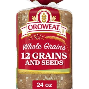 Oroweat Whole Grains 12 Grains and Seeds Bread, 24 oz, Multigrain Bread, Bag