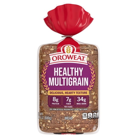Oroweat Whole Grains Healthy Multi-Grain Bread, 24 oz, Multi-Grain Bread, Bag