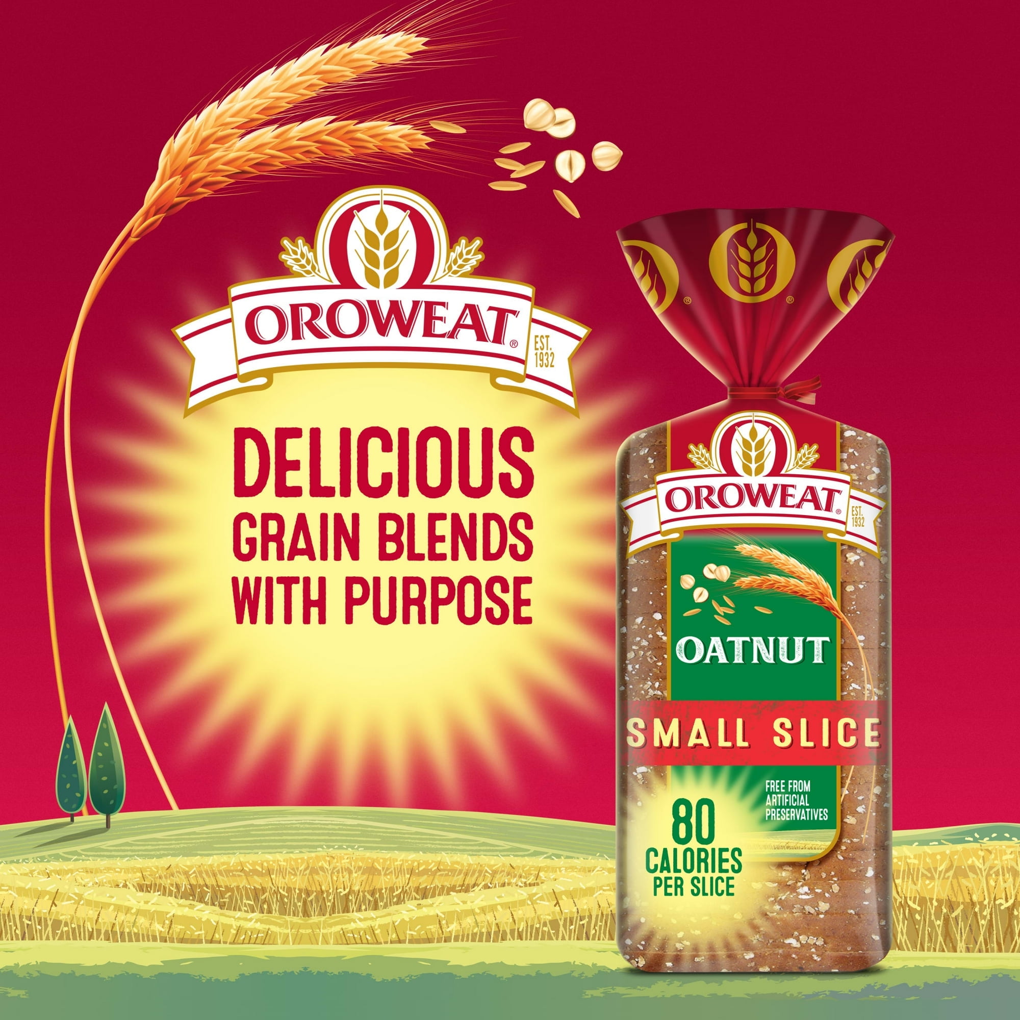 Oroweat Whole Grains Small Slice Oatnut Bread Loaf, 18 oz