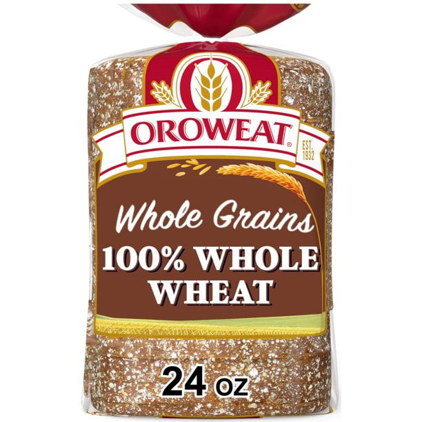 Oroweat Whole Wheat Bread, 24 oz, Wheat Bread, Bag (Pack of 2)