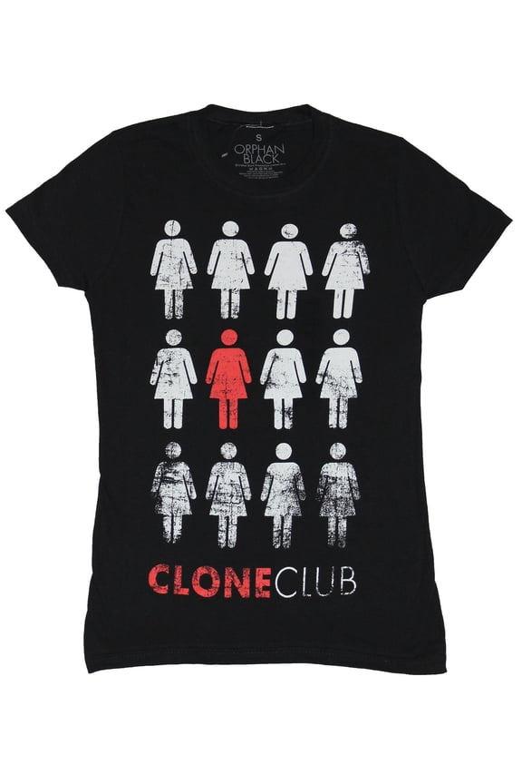 Girls Juniors T-Shirt - Clone Club Distressd One Red Clone Image (Small)