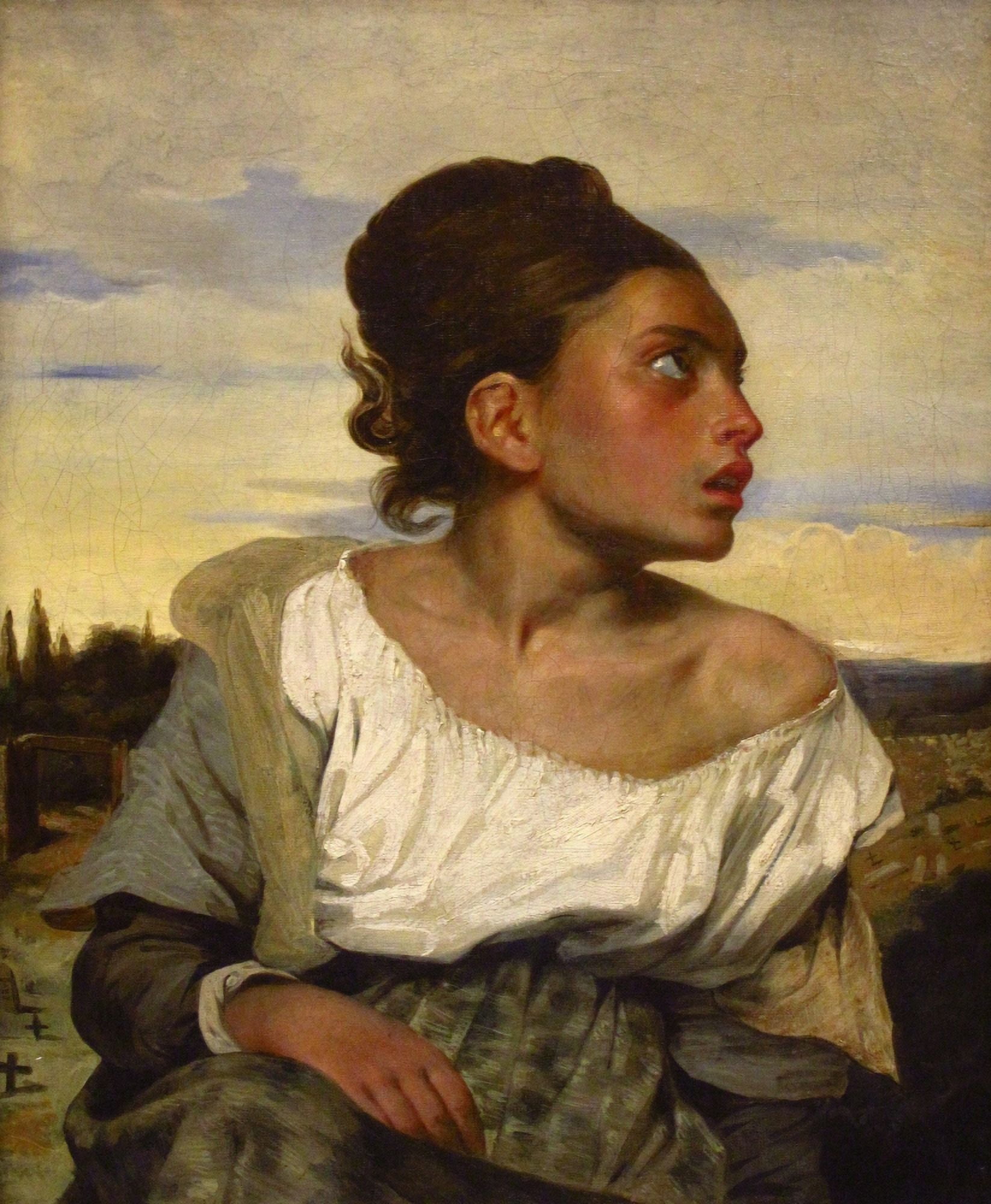 Orphan in the Cemetery 1823 Canvas Art - EugÔøΩne Delacroix (24 x 36)