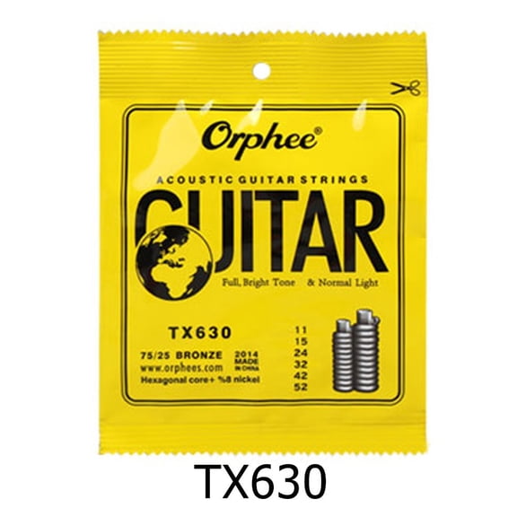 Orphee Acoustic Guitar Strings Full-Size Light Medium 10-47 11-52 12-53 Gauges