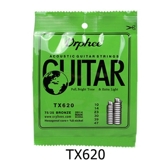 Orphee Acoustic Guitar Strings Full Size Set 6Pcs Light Medium Gauges 1047 1152 1253 Steel Core Wound 75/25 Bronze Clear Sound