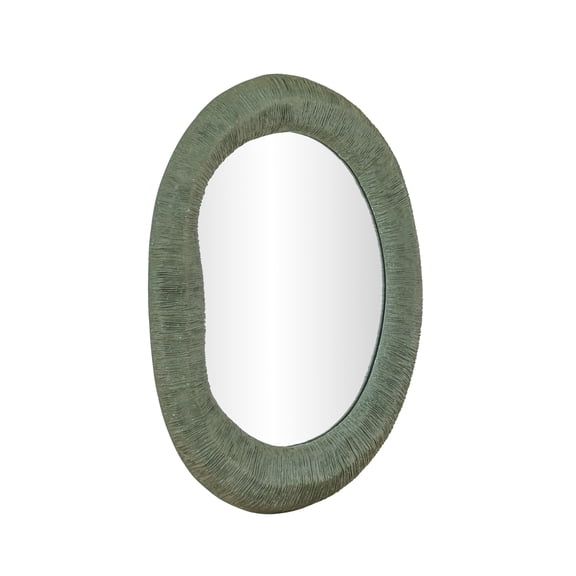 Orpheus Ribbed Forest Green Fiberglass Thick Wall Mirror